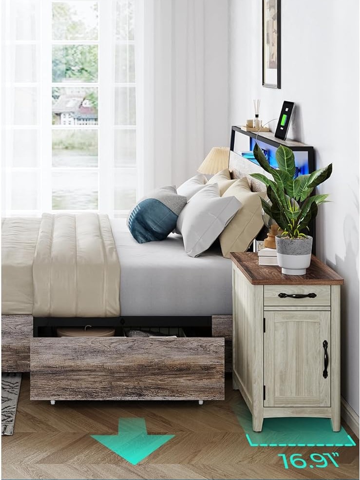 Bed Frame with 4 Drawers