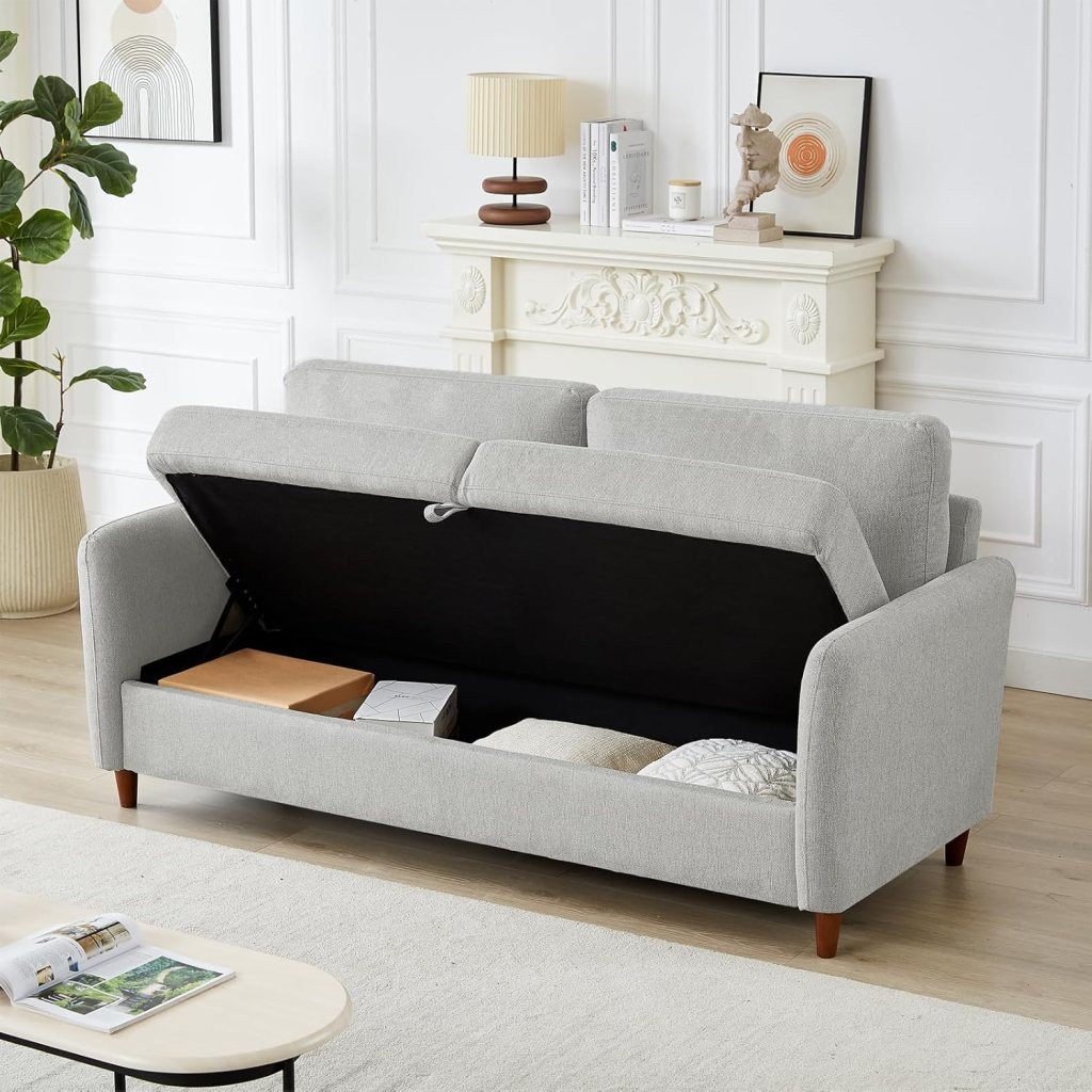 Modern sofa couch with hidden storage